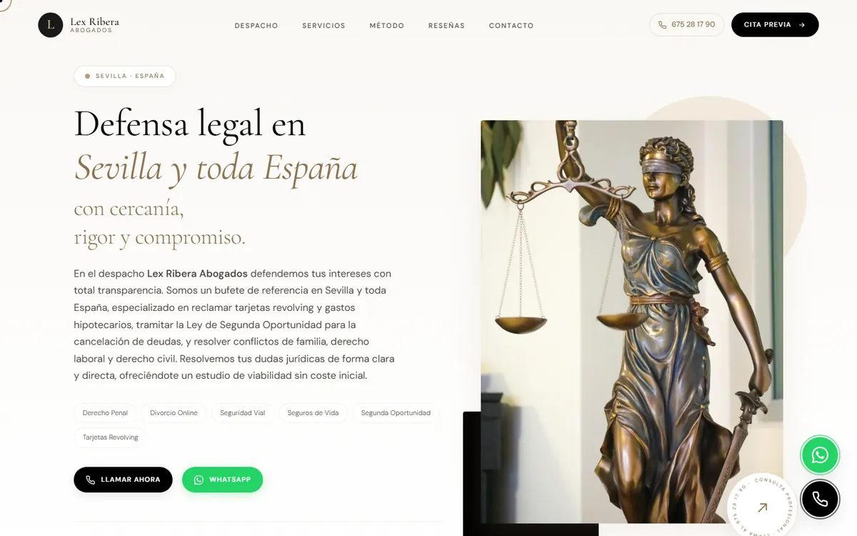 Web de Lex Ribera Abogados